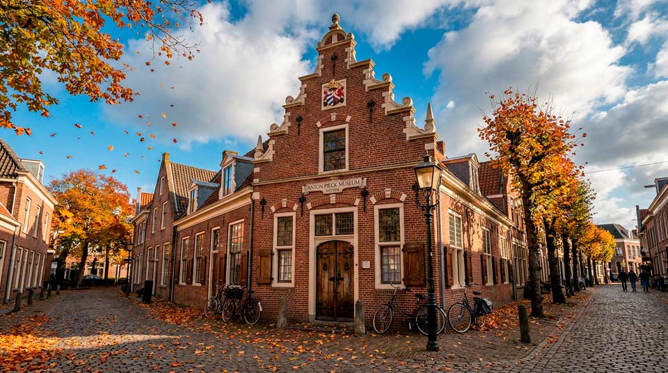 Exterior view of Anton Pieck Museum in Hattem displaying traditional Dutch Hanseatic architecture with stepped gable and historic brick facade